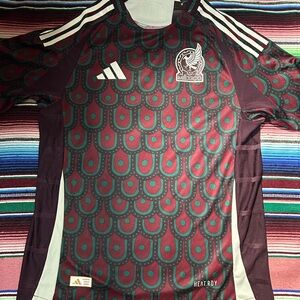 adidas Burgundy & Teal Mexico Graphic Soccer Jersey